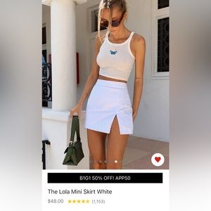 Princess Polly Lola Mini Skirt- White